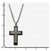 Load image into Gallery viewer, Steel Carbon Fiber Cross Pendant with Steel Wheat Chain