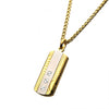 Load image into Gallery viewer, Stainless Steel &amp; Gold Plated with Head Screw Damascus Dog Tag Pendant with Chain