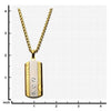 Load image into Gallery viewer, Stainless Steel &amp; Gold Plated with Head Screw Damascus Dog Tag Pendant with Chain