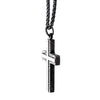 Load image into Gallery viewer, Stainless Steel Damascus Cross Pendant with Black Round Wheat Chain