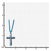 Load image into Gallery viewer, Blue Plated Damascus Cross Pendant with Blue Round Wheat Chain