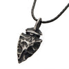 Load image into Gallery viewer, Gun Metal with Antiqued Finish Hammered Arrowhead Pendant with Chain