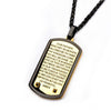 Load image into Gallery viewer, Two Tone w/ Lord&#39;s Prayer &amp; CNC Black CZ Gem Dog Tag Pendant with Chain