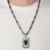 Load image into Gallery viewer, Black Onyx Skull Crystal Dog Tag Pendant Necklace