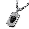 Load image into Gallery viewer, Black Onyx Skull Crystal Dog Tag Pendant Necklace