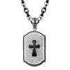 Load image into Gallery viewer, Black Onyx Skull/Cross Inlay Dog Tag Pendant with Stainless Steel Finish
2 tone chain