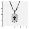 Load image into Gallery viewer, Black Onyx Skull/Cross Inlay Dog Tag Pendant with Stainless Steel Finish
2 tone chain