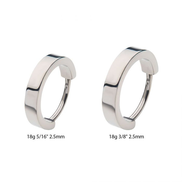 Titanium with Plain Design 2.5mm Thick Huggie Earrings